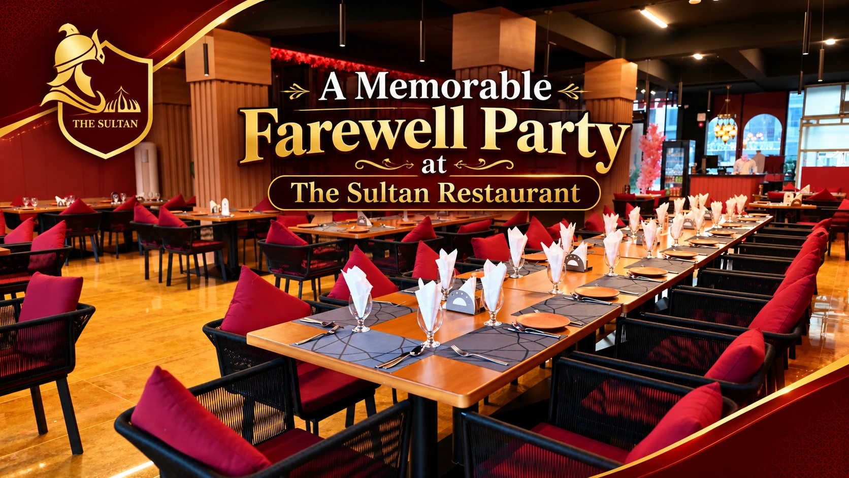 Farewell party venue at The Sultan Restaurant in Rawalpindi with private dining space